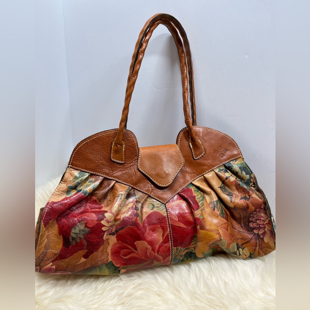 Patricia Nash Genuine Leather Fall Florals Vintage Victorian Garden Shoulder Bag - Picture 6 of 17